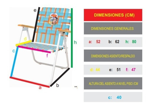 Imagen 2 de 2 de Silla Baja Playera Plegable De Acero Reforzado C/apoyabrazos