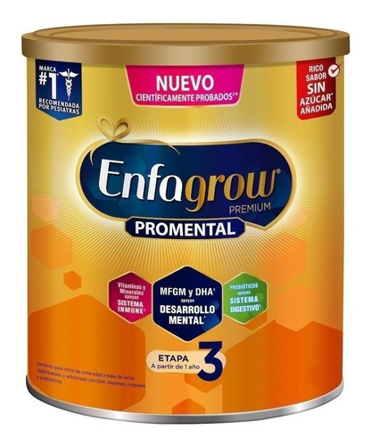 Imagen 1 de 2 de Leche de fórmula  en polvo  Mead Johnson Enfagrow Premium 3 sabor natural  en lata de 800g - 12 meses 3 años