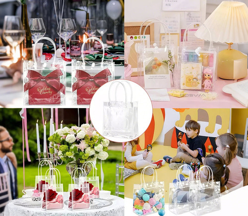Fe 50 Bolsas De Regalo For Fiestas Con Asas Transparentes
