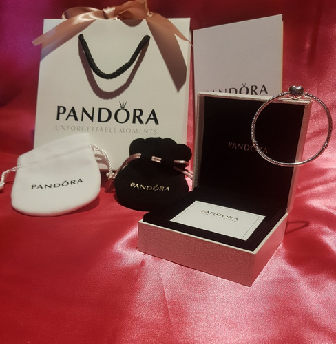 Imagen 5 de 10 de Pulsera Pandora Corazón 100% Original Ale Plata 925