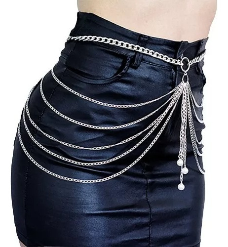 Body Chain Cinturon Caderera De Cadenas Con Perlas