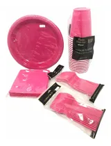 Comprar Kit Premium P 20 Desechables Magenta Platos Vasos Cubiertos
