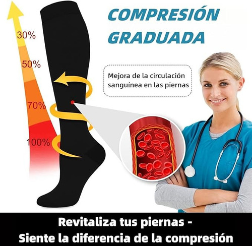 Calcetas Compresión Medias Calcetines Alivia Varices 5 Pares