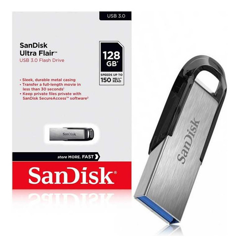 Usb 128gb Sandisk Ultra  Flair 150mb/s 3.0 Metal Accesseguro