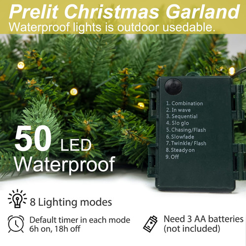 Guirnalda De Navidad Preiluminada 274 Cm 50 Luces Led