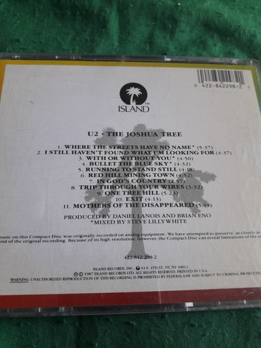 U2 - The Joshua Tree En Cd (Usado)