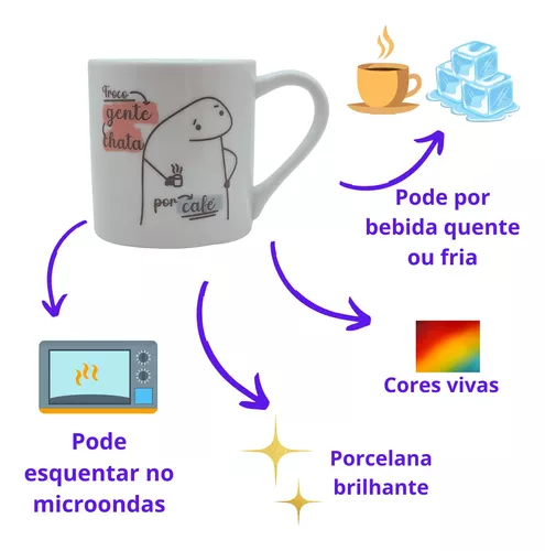 CANECA PORCELANA FLORK FRASES BENTO MEME