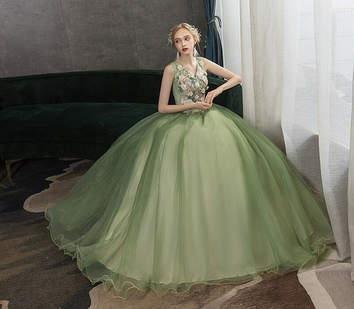 Vestido Quinceañera Quince Años Bordado Dulces16 Verde Olivo | Envío gratis Vestido Quinceañera Quince Años Bordado Dulces16 Verde Olivo | Envío gratis