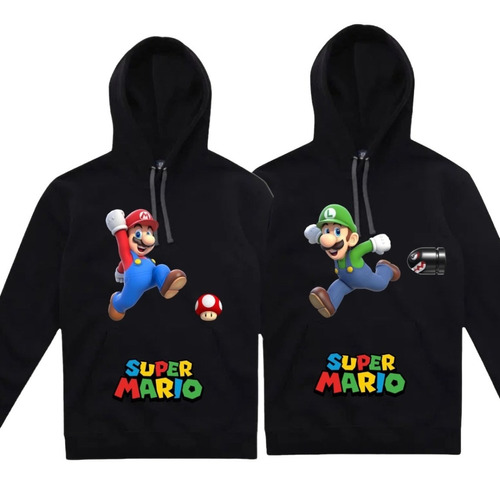 Sudaderas Suéter Dúo Nintend Gamer Súper Mario Bross Y Luigi