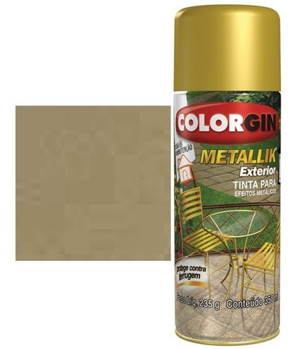 Tinta Spray Colorgin Metallik Exterior Ouro Metálico 63
