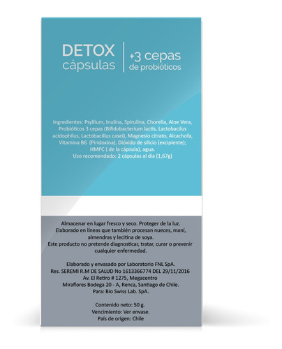 Imagen 3 de 3 de Detox Cápsulas Con Probióticos + Quemadores De Grasa
