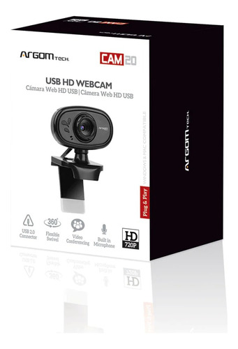 A00530 Web Cam Hd 720p Usb Argomtech Cam20  Mic