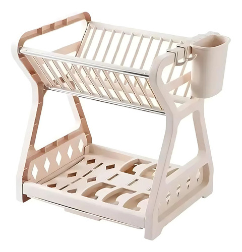 Escurridor De Platos Vajilla 2 Niveles Con Soporte Para Cubi