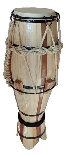 Atabaque Pinus Afinação Corda 100 Cm Salles (com Suporte)