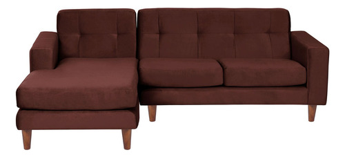 Sofa Chaiselong Izq Salerno Tela  Velvet  Chocolate