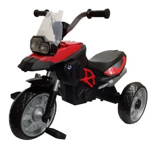 Triciclo Moto Para Ni os De Pedales Con Luz Frontal Color Rojo