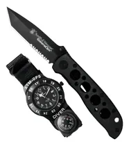 Comprar Set Tactico Reloj Pulsera + Navaja Smith Wesson Color Negro