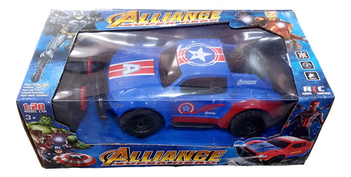 Carro Del Capitan America Con Control Remoto Azul