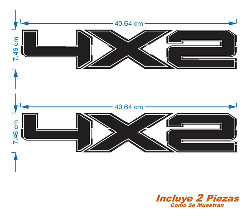 Calcomanías Top Design 4x2 Impresas 2 Pza Negro