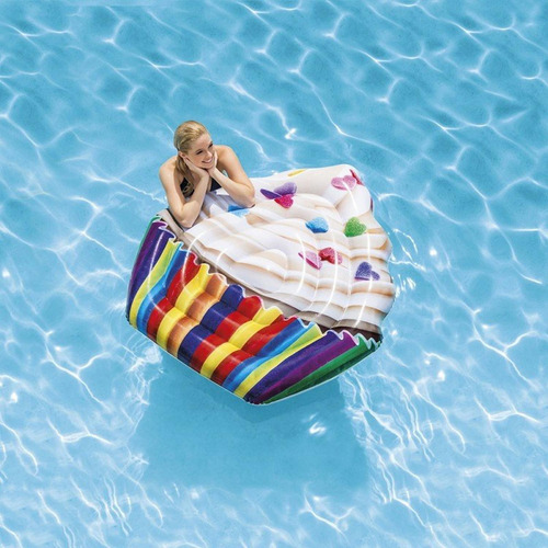 Flotador Inflable Cupcake Realista Para Alberca Intex Blanco