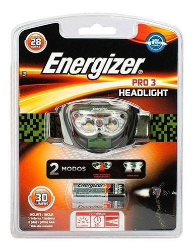 Linterna Energizer + Pilas Led De Cabeza Manos Libres 3 Leds