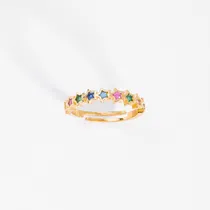 Comprar Anillo Delgado Con Cristales De Colores Marca Nice