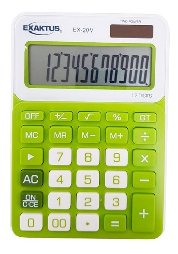 Calculadora Exaktus Ex-20v Verde 12 Digitos