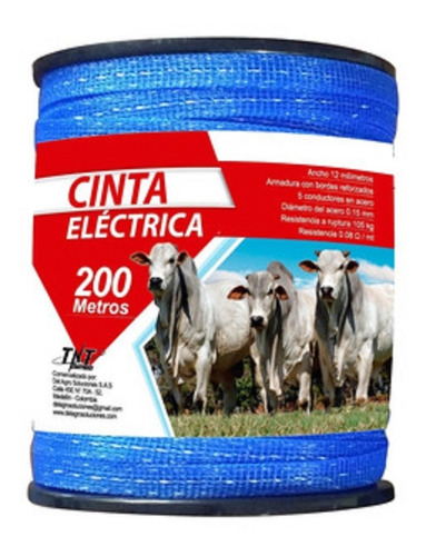 Cinta Azul Ultra Blue X 200 Mts Para Cerca Electrica Movil