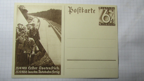 1936  Hitler Y 1000 Km Carretera Construido Postal H