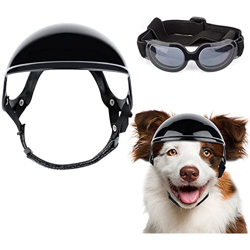 Elitez Pet Dog Helmet Goggles Set Protección Uv Gafas De So