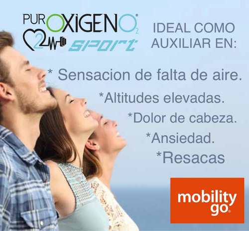 Oxígeno En Lata Portátil Puroxigeno 2 De 8 Lt Y 1 De 2.5 Lt