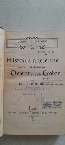 Histoire Ancienne Der Orient Et De La Grece De Seignobos