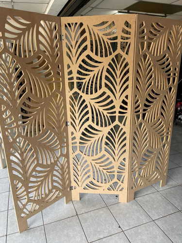 Biombo Decorativo Mdf Natural 1.80 X 1.80 M