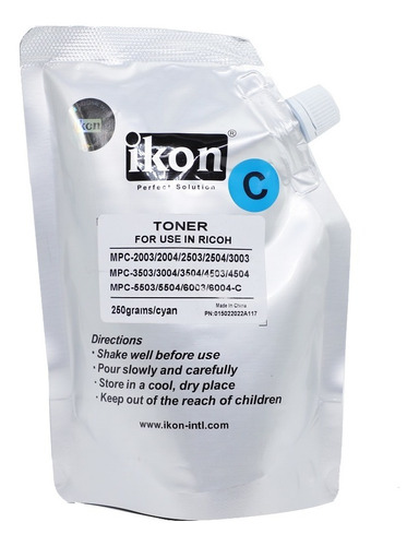 Recarga De Toner Ikon Cyan Ricoh Mp C 2003 3003 6003 6004