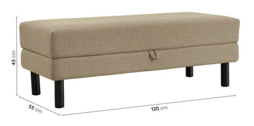 Conjunto Puff Baú 120cm E Bandeja Antúrio Cabecasa Wt