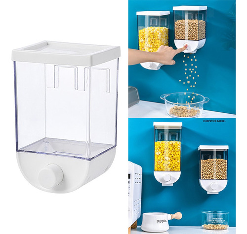 Dispenser De Alimentos Cereales Granos Hermetico De Pared  