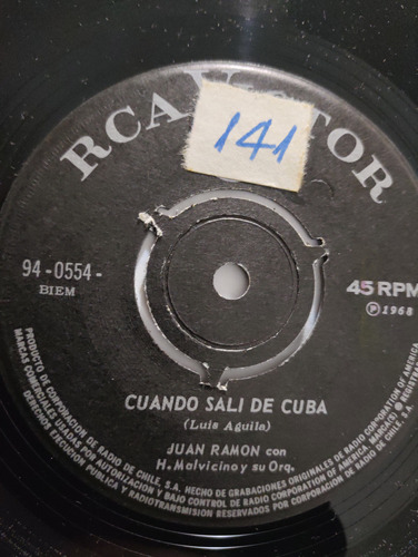 Vinilo Single De Juan Ramon  --cuando Sali De Cub( R67-ac124