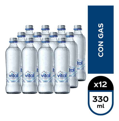 Agua Vital Botella Vidrio Con Gas 330ml Pack X12 Unidades