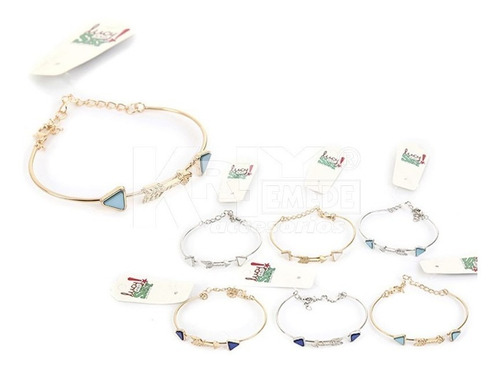 Pulsera Rigida Flecha Piedra Surtida Por Mayor X 12 Unidades