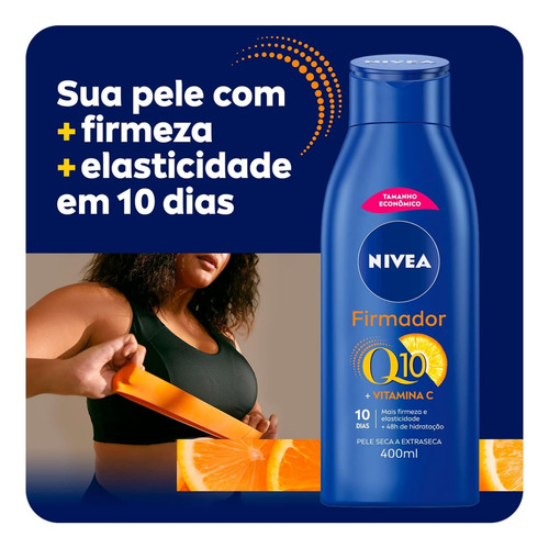 Loção Hidratante Firmadora Q10 Vitamina C 400ml Nívea Notas Cítricas