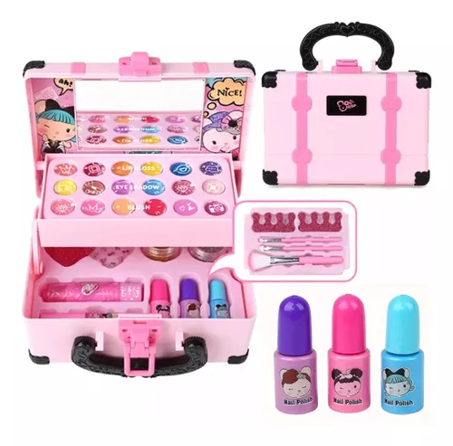 Mala Kit Maquiagem Infantil Barbie Batom Sombra Esmalte