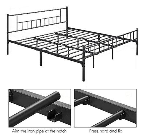 Base De Cama King Size Negro Yaheetech