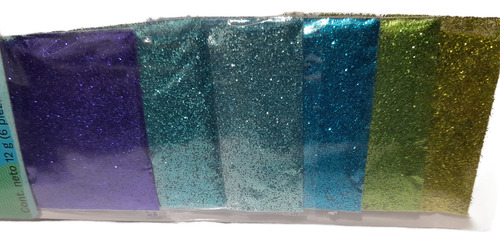3 Diamantina Glitter Powder Blister C-6 Sobres De Dif Color (Usado)