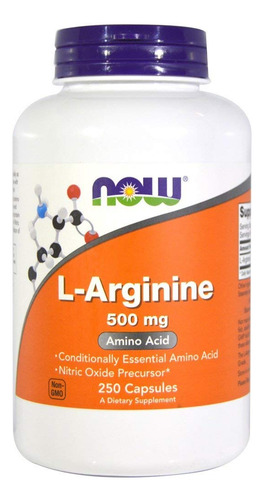 Suplement Now Foods L-arginina, 500 Mg, 250 Cápsulas Vegetar