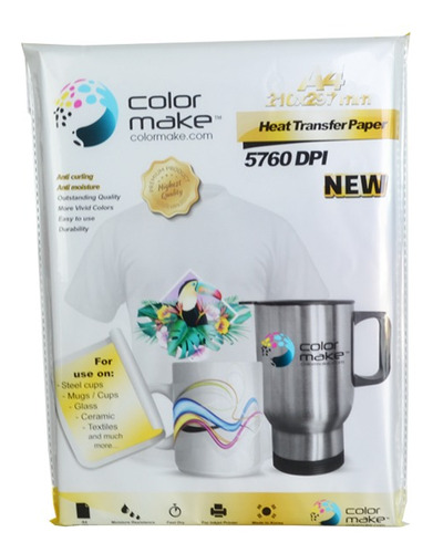 Kit 4 Tintas Sublimación Color Make 125 Ml Papel Cinta Full Tinta CMYK