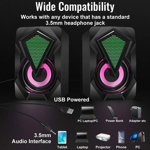 Altavoz Rgb De Bocina De Multimedia Para Computadora Led