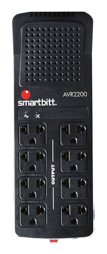 Regulador Voltaje Smartbitt 8 Tomas 2200va/1100w 120v Negro