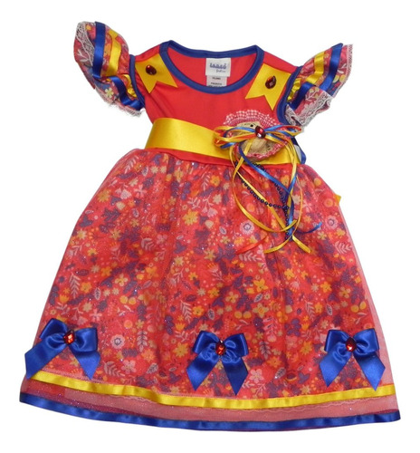 Vestido Quadrilha Infantil Vermelho