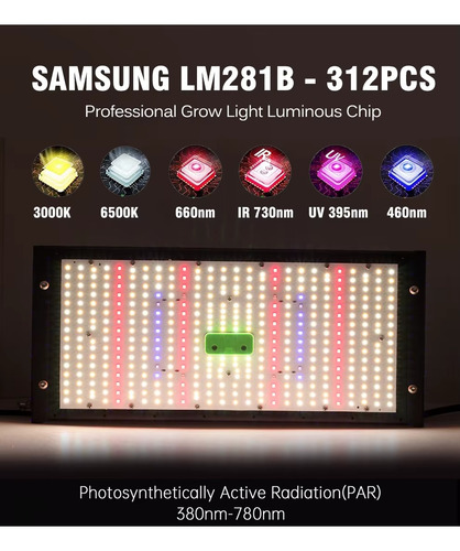 Kit 3x Painéis Grow Cultivo Led Samsung Qb Lm281b 50w Branco