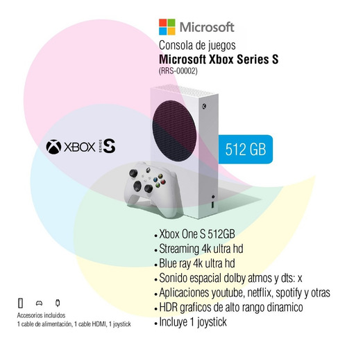 Imagen 2 de 9 de Consola Digital Microsoft Xbox One Series S 512gb Rrs-00002
